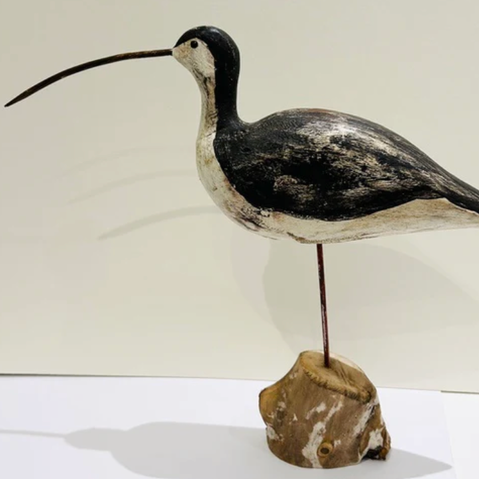Curlew on Wood. Woodcarving