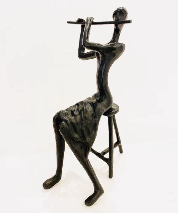 Flute Lady. Welded Steel Art