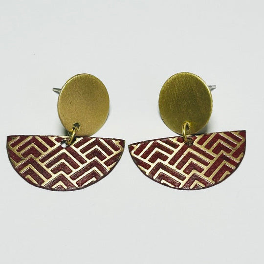 Oona Brass earrings, Berry (DOTG9)