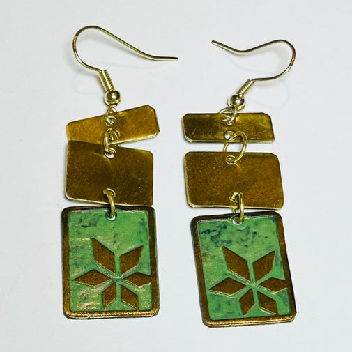 Vaatika Landscape Brass earring, Green (DOTG23)