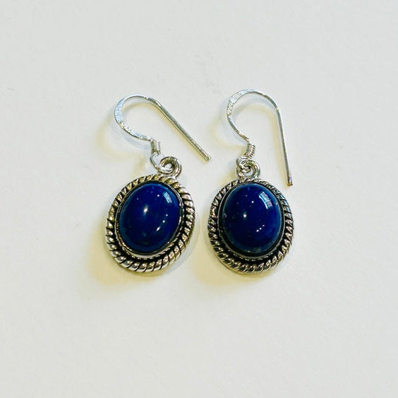 Lapis Lazuli Silver Hook earrings (GJ02)