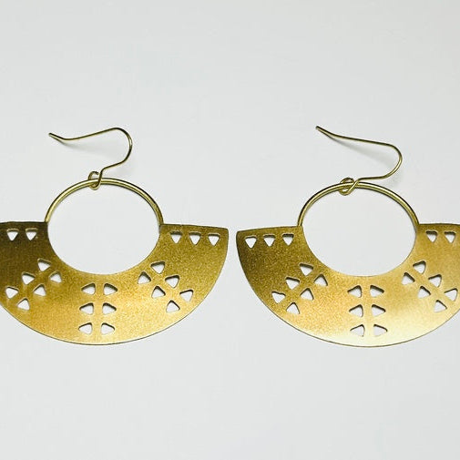 Katrina Brass earrings, Golden (DOTG19)