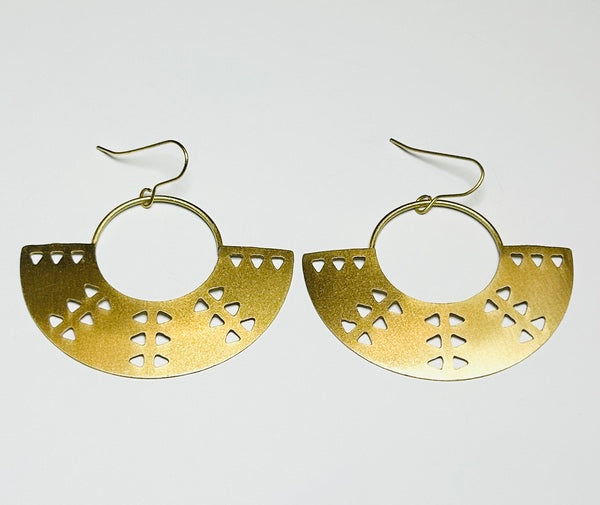 Katrina Brass earrings, Golden (DOTG19)