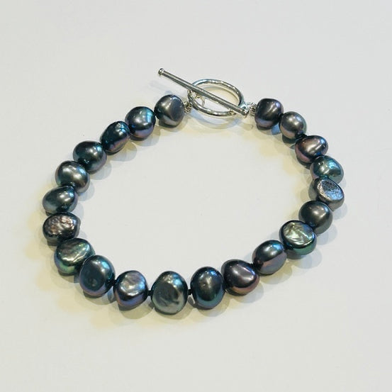 Pearl Bracelet, Black potato pearls (PO06)