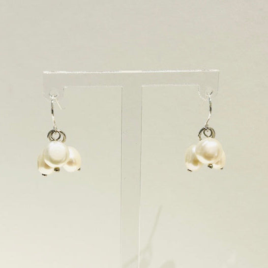 Bunched White Pearl hook earrings (PO25)
