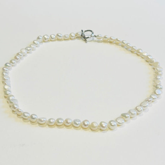 White Potato Pearl Necklace (PO28)