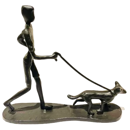 Running with Dog. Welded Steel Art